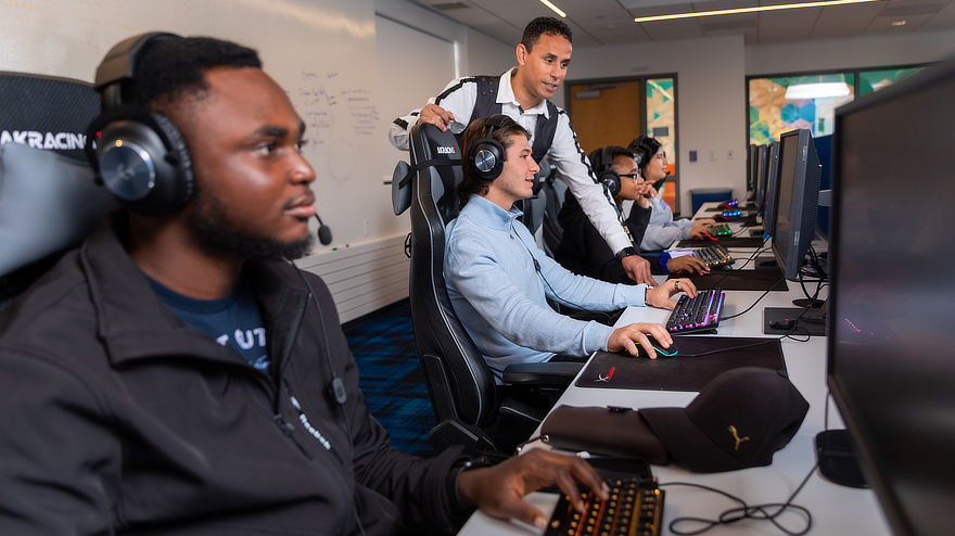 Students at computers